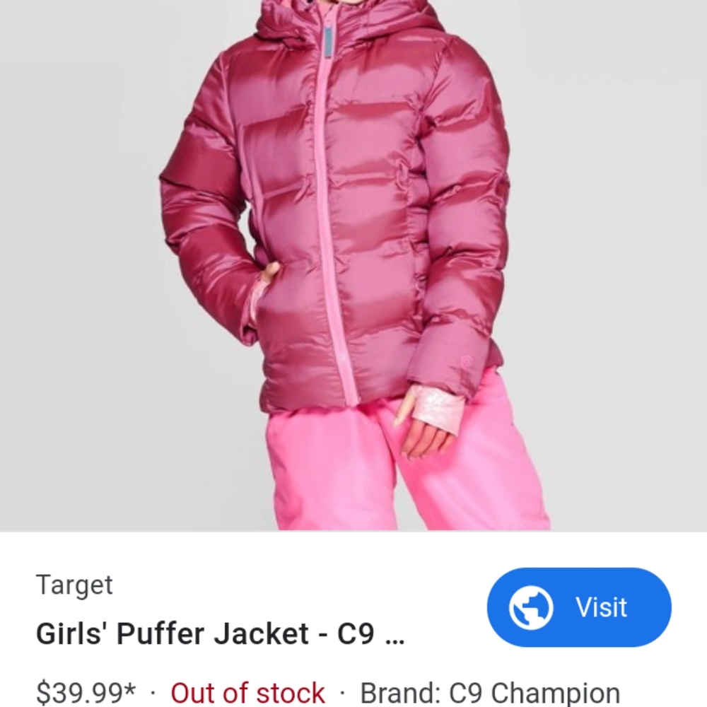 Girls puffer jacket